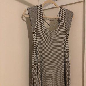 Black and White Striped Beachy Flowy Dress Size S / M